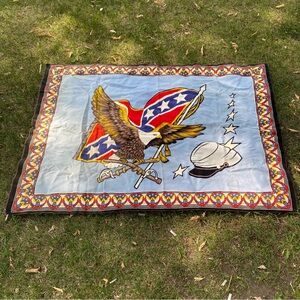Vintage Civil War Confederate Tapestry‎ David Mann Art Style stars & Bars